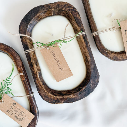 Farmhouse | 3 Wick Dough Bowl Candle